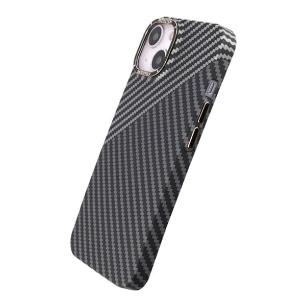 Kolfiber Skal iPhone 14 Plus - Svart och Vit Svart