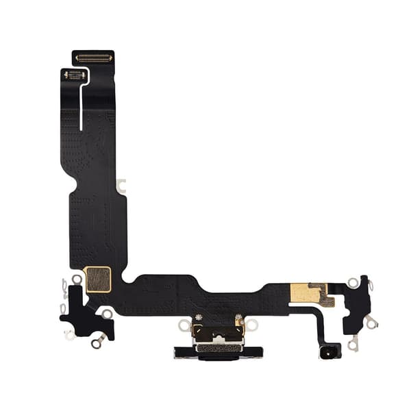iPhone 15 Plus Laddkontakt med Flexkabel - Svart Svart