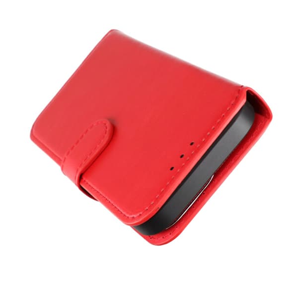 iPhone 15 Pro Wallet Case Magnet Rvelon - Red Röd