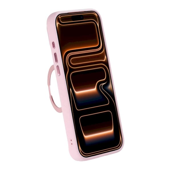 Mobilskal med roterande stativ och strass för iPhone 17 Pro och 18 Pro - Rosa Rosa