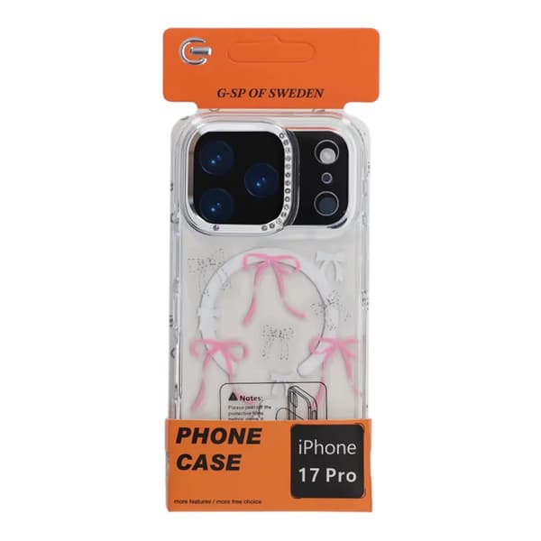 Mobile case Magsafe for iPhone 17 Pro - Transparent with bow Transparent