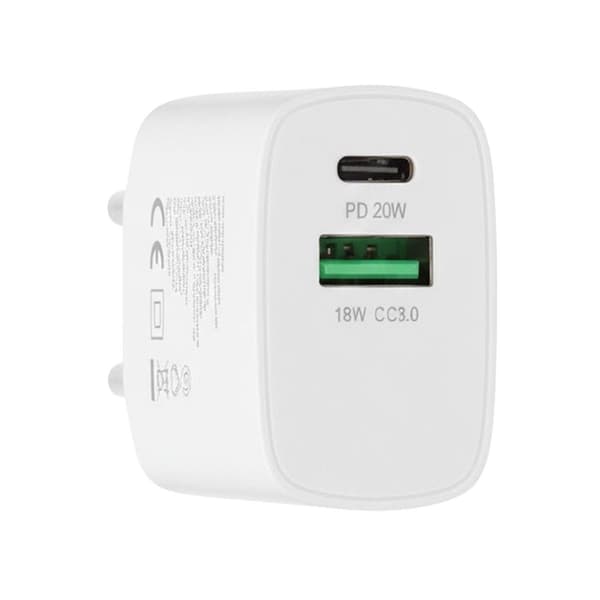 Rvelon Laddare Dubbel USB-A & USB-C 20W - 10 pack (bulk)