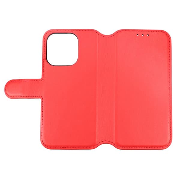 iPhone 15 Pro Plånboksfodral Läder Rvelon - Röd Röd