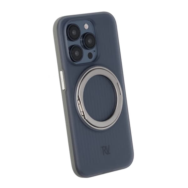 iPhone 15 Pro Rvelon Case Rotating Magnet Stand - Gray Grå