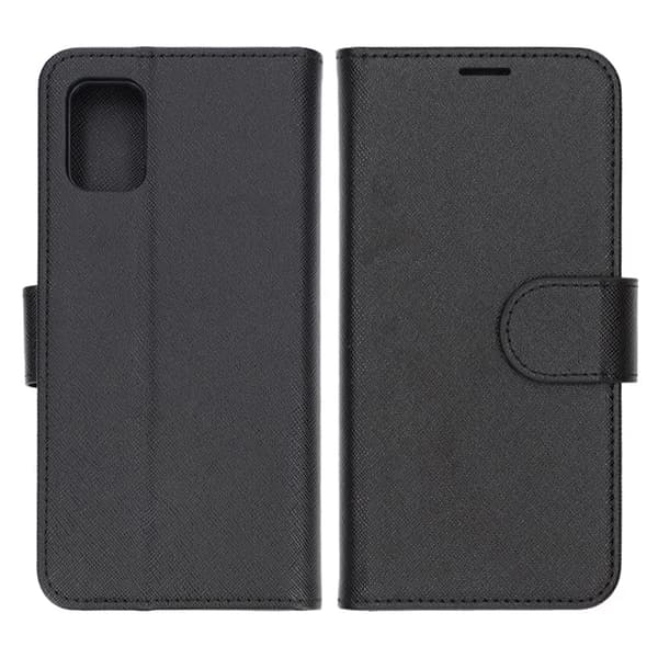 Flip Stand Leather Wallet Case For Samsung Galaxy A51 Black Svart