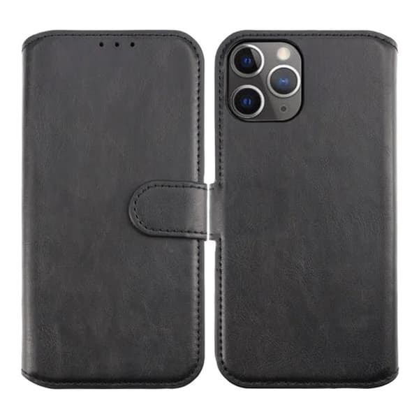 Rvelon Wallet Case Magnet for iPhone 12 and 12 Pro - Black Svart