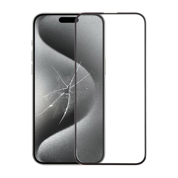 Rvelon Screen Protector iPhone 15 Pro Max Tempered Glass 2.5D Black - bulk Svart