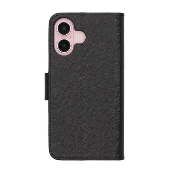 iPhone 16 Plånboksfodral med Stativ - Svart Svart