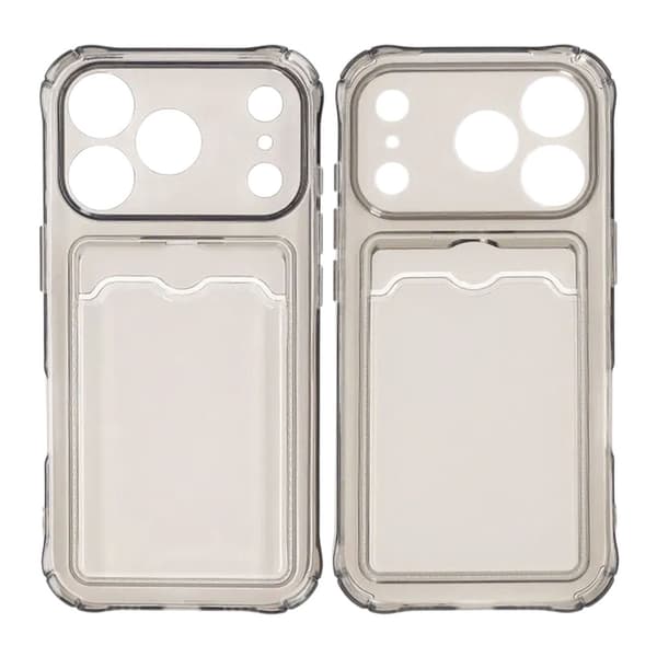 Shockproof Case with Card Holder iPhone 17 Pro Black Svart