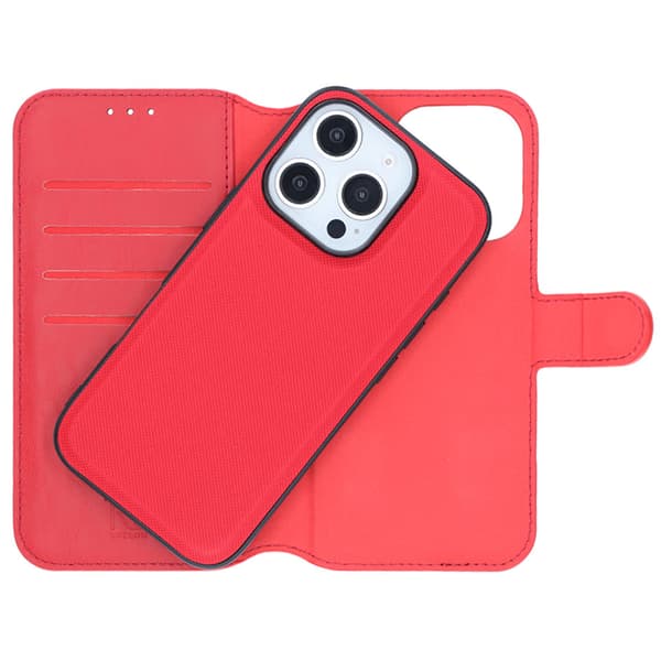 iPhone 16 Pro Wallet Case Magnet Rvelon - Red Röd