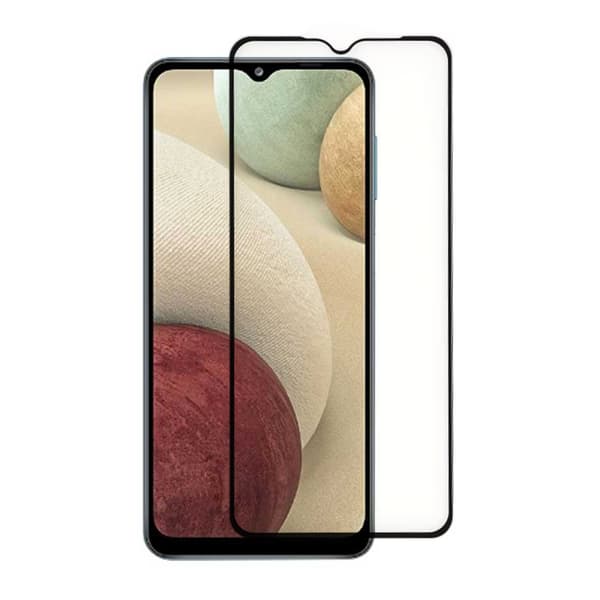 Screen Protector Samsung A12 - 3D Tempered Glass Black - bulk Svart