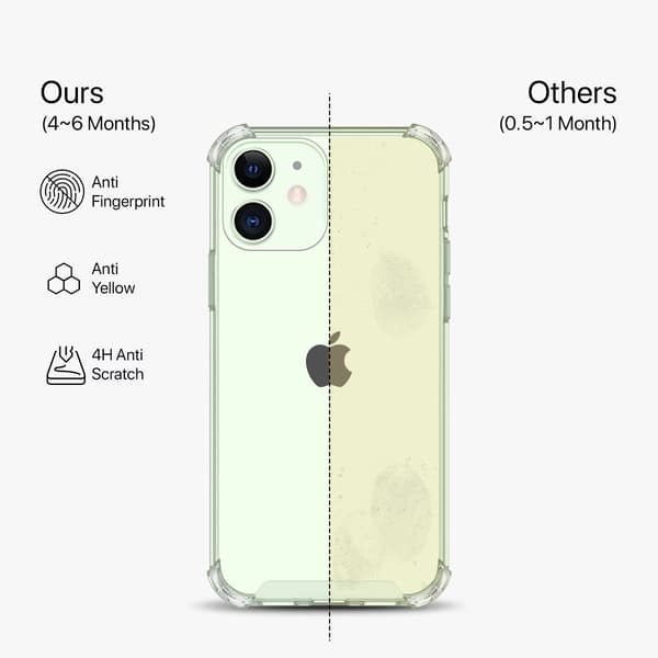 Stöttåligt Mobilskal iPhone 12 Mini - Transparent Transparent