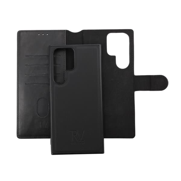 RV Magnetic Wallet Case For Galaxy S23 Ultra Back Svart