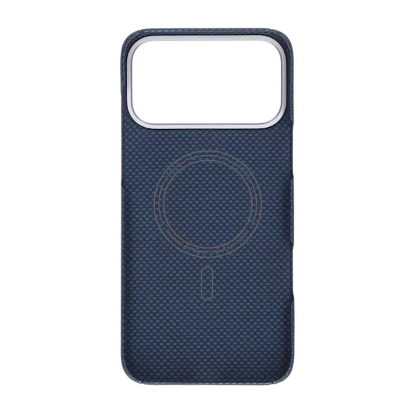 Kevlar Woven Magnetic Case - iPhone 17 Pro Max Blue Plain Weave Blå