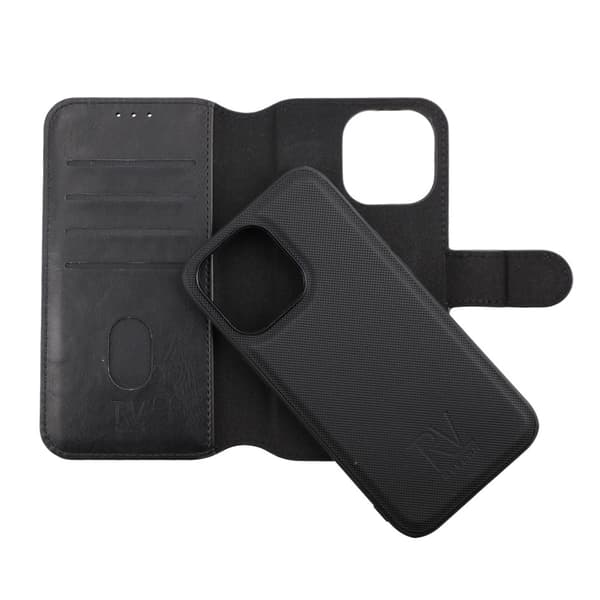 iPhone 13 Pro Wallet Case Magnet Rvelon - Black Svart