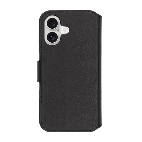 RV Genuine leather Wallet Case iPhone 17 Black Svart