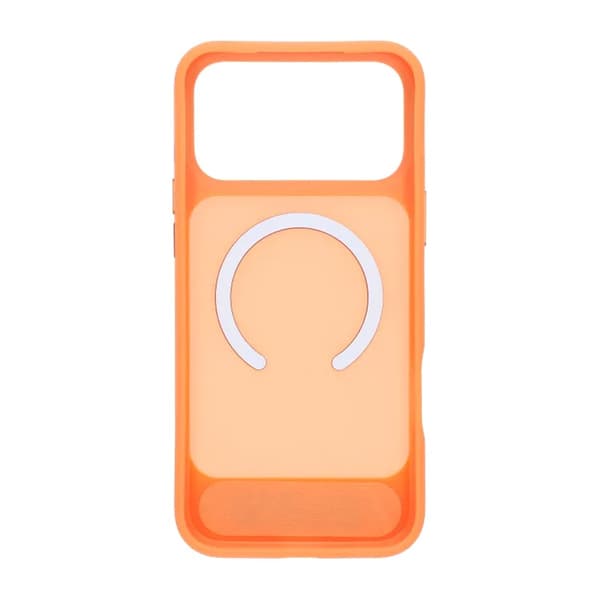 Black Feather Inclined Bracket Magnetic Case - iPhone 17 Pro Max Orange Svart