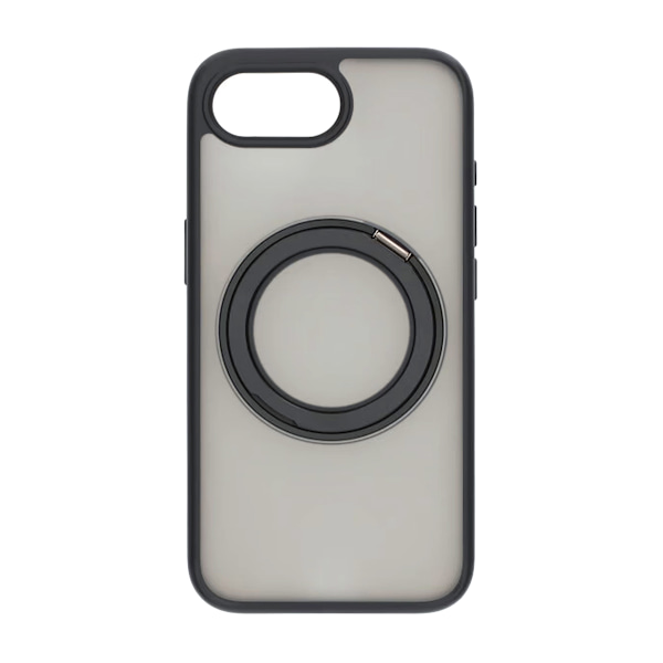Matte case 360 rotating bracket Mobile Phone Case For iPhone 16E Black Svart