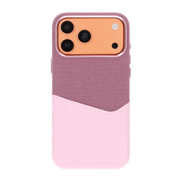 Magnetiskt Mobilskal med Läder Korthållare till iPhone 17 Pro Max och 18 Pro Max - Rosa Rosa
