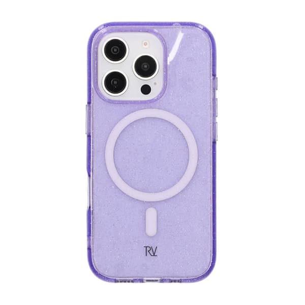 iPhone 16 Pro Rvelon Mobilskal TPU med MagSafe - Glitter Lila Glitter