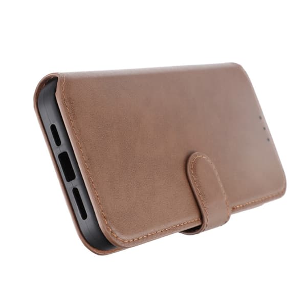 iPhone 15 Pro Max Wallet Case Leather Rvelon - Brown Brun