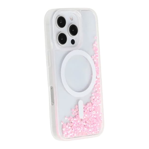 Diamond Quicksand Magnetic Case For iPhone 16 Pro Max Pink Rosa
