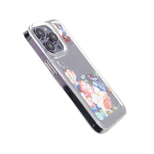 iPhone 14 Pro Mobilskal med motiv - Retro Blommor Mönstrat