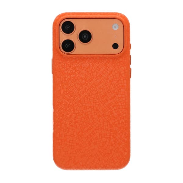 Crystal Grain Full Wrap Magnetic PU Leather Case For iPhone 17 Pro Max/18 Pro Max Orange