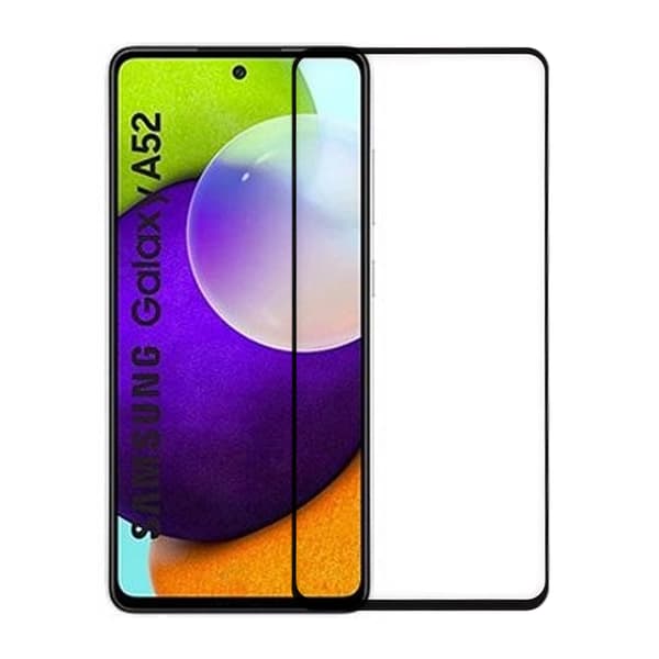 Screen Protector Samsung Galaxy A52 - 3D Tempered Glass Black - bulk Svart