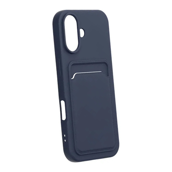 Silicone Case with Card Holder iPhone 17 -Blue Blå