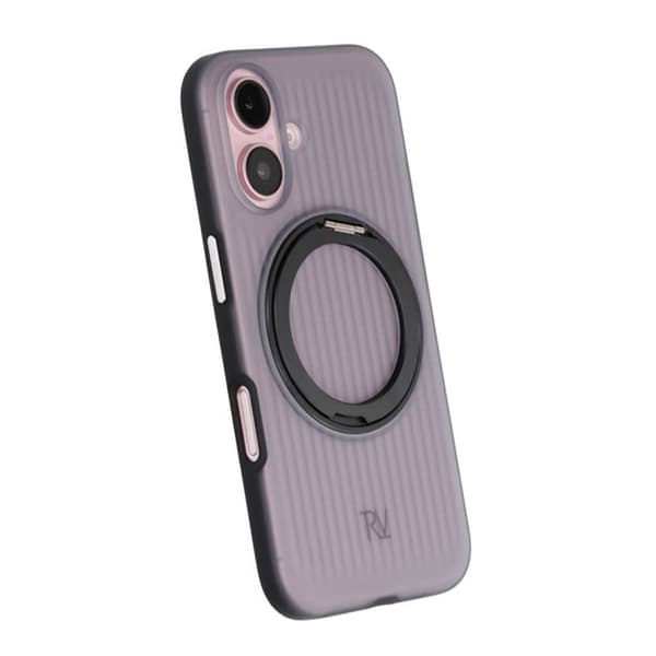 Rvelon 360 rotating bracket Mobile Phone Case For iPhone 16 Black Svart