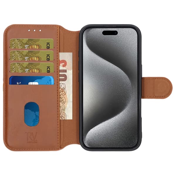 iPhone 16 Pro Wallet Case Rvelon - Brown Brun