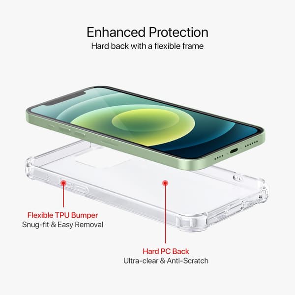 Shockproof Mobile Case iPhone 12 Mini - Transparent Transparent