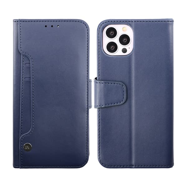 iPhone 14 Pro Wallet Case Extra Card Slot Rvelon - Blue Blå
