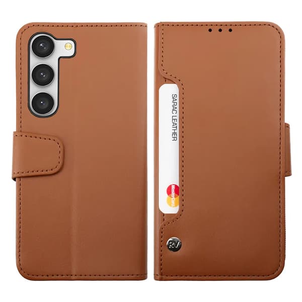 Samsung Galaxy S23 Plus 5G Plånboksfodral Extra Kortfack Rvelon - Brun Brun