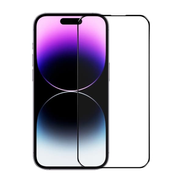 iPhone 14 Pro Max High aluminum screen printing full screen tempered film(Bulk) Svart