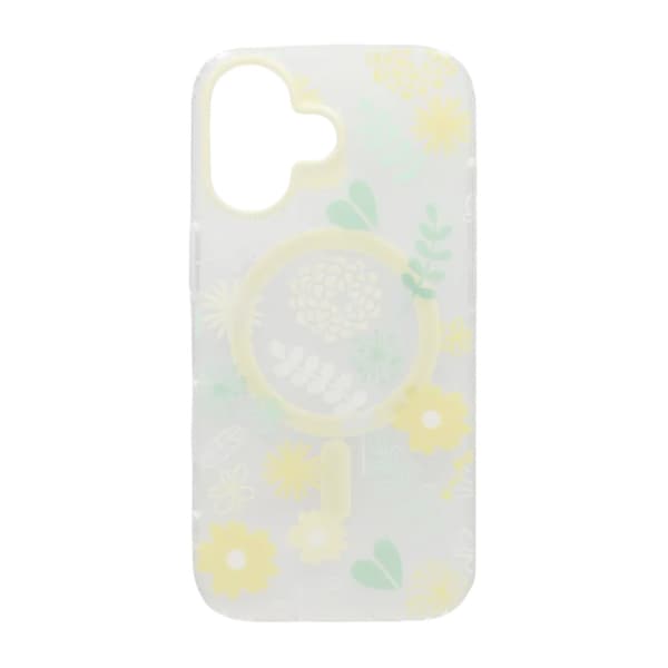 Matt MagSafe-skal med blommor för iPhone 17 - Gul Mönstrat