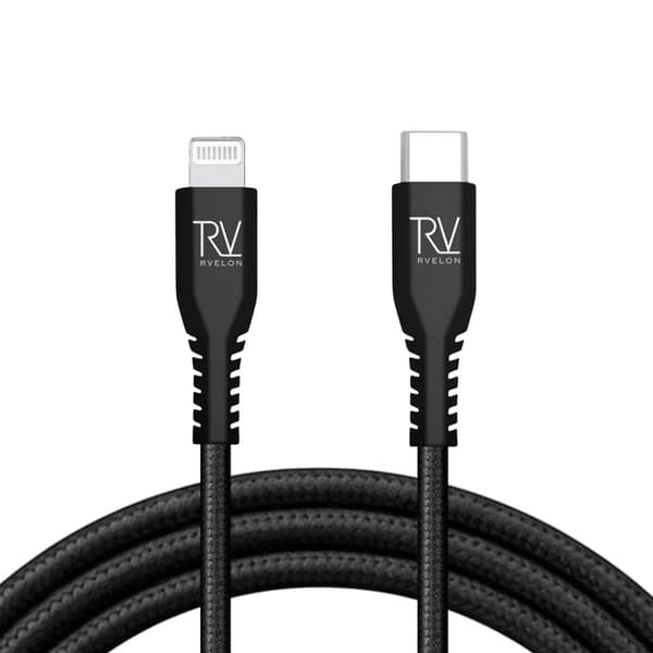Rvelon USB-C till Lightning Kabel Flätad 1m Svart
