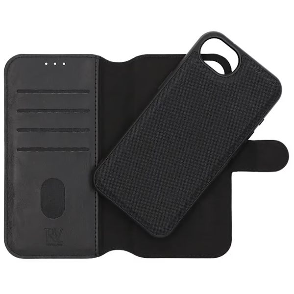 Rvelon Wallet Case Magnet for iPhone 16e - Black Svart