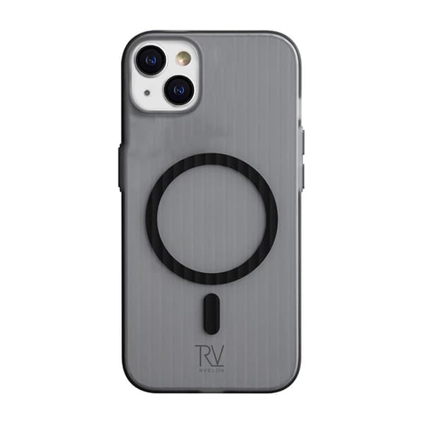 Rvelon Anti-slip corrugated Strong Magent protective Case For iPhone 13/14 Grey Grå