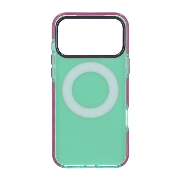 Iridescent Shockproof Case with 360 degree Rotatable Kickstand For iPhone 17 Pro Max Green Grön