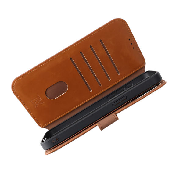 RV Magnetic Wallet Case iPhone 15 Pro Max Brown