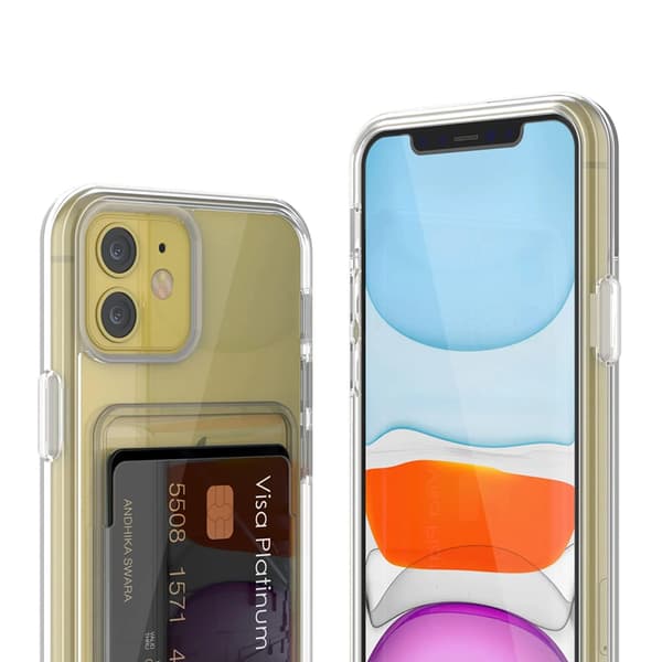 iPhone 11 Mobile Case with Card Holder TPU Rvelon - Transparent