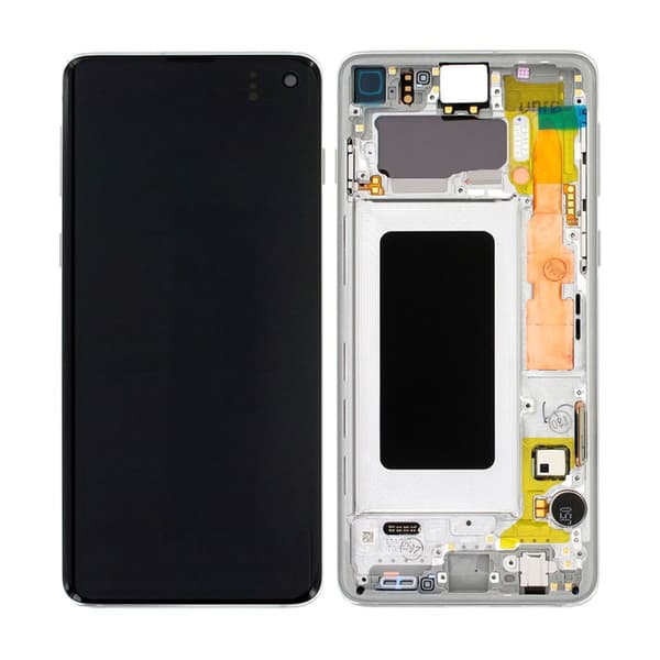 Samsung Galaxy S10 Skärm med LCD Display Original - Vit Vit