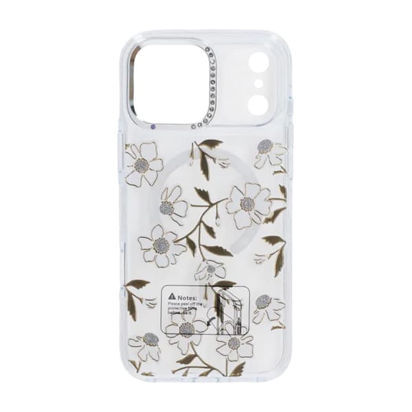 Case Magsafe for iPhone 17 Pro Max - Transparent flowers and twigs Transparent
