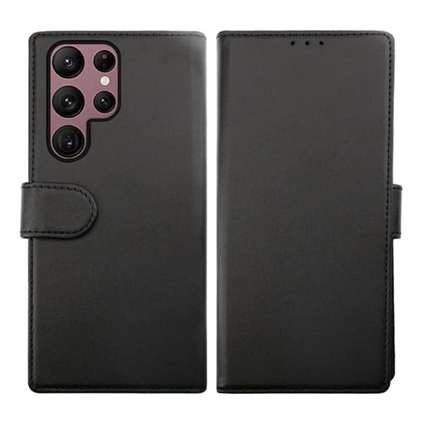 RV Magnetic Wallet Case For Galaxy S23 Ultra Back Svart