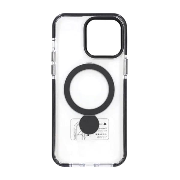 Pindun 360°Rotating Stand Magnetic Case For iPhone 14 Pro Black Transparent