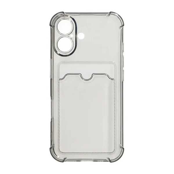 iPhone 16 Plus Mobile Case Shockproof with Card Holder - Black Svart