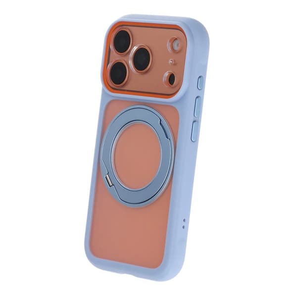 Clear Glow 360 Rotating MagSafe Stand Case For iPhone 17 Pro/18 Pro Sky Blue Light blue