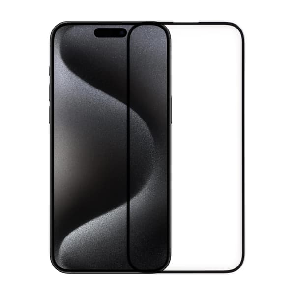 Screen Protector iPhone 15 Pro - 3D Tempered Glass Black - bulk Svart